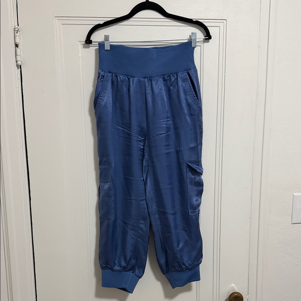 Cinq a Sept Satin Joggers in Blue